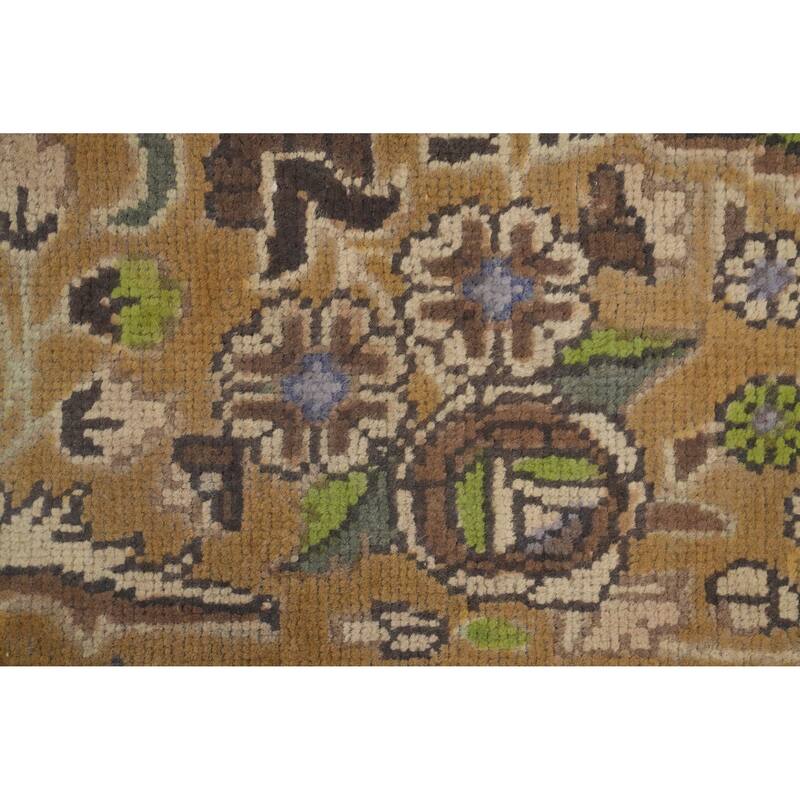 Hand Knotted Oriental 100% Wool Carpet Traditional Floral Greys & Charcoal Tabriz Area Rug - 12' 8'' X 9' 4''