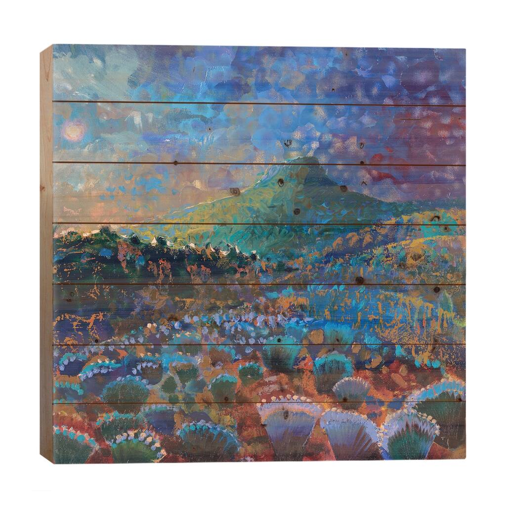 Coyote Springs Ranch Print On Wood by Iris Scott - Multi-Color