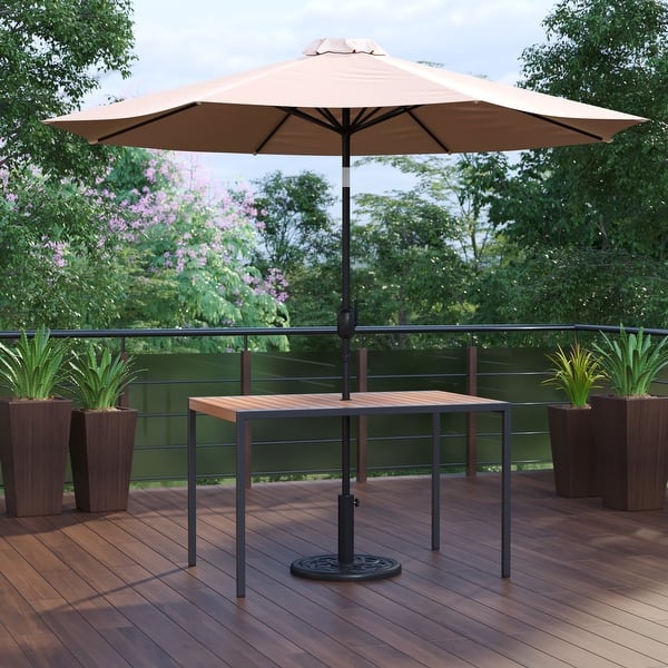 black and tan patio umbrella Tangkula 7.5ft Umbrella, Heavy Duty Outdoor with Push Button Tilt, Crank Handle, Vented Canopy for Backyard, Garden, Beach, Poolside (Black) : Patio, Lawn & Garden diameter aluminum frame with stainless steel hardware ACEGOSES 10-ft Aluminum Tan Push-button
