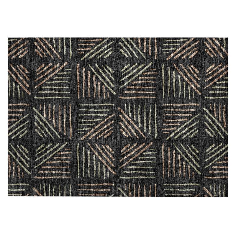 Machine Washable Indoor/ Outdoor Geo Dia Chantille Rug