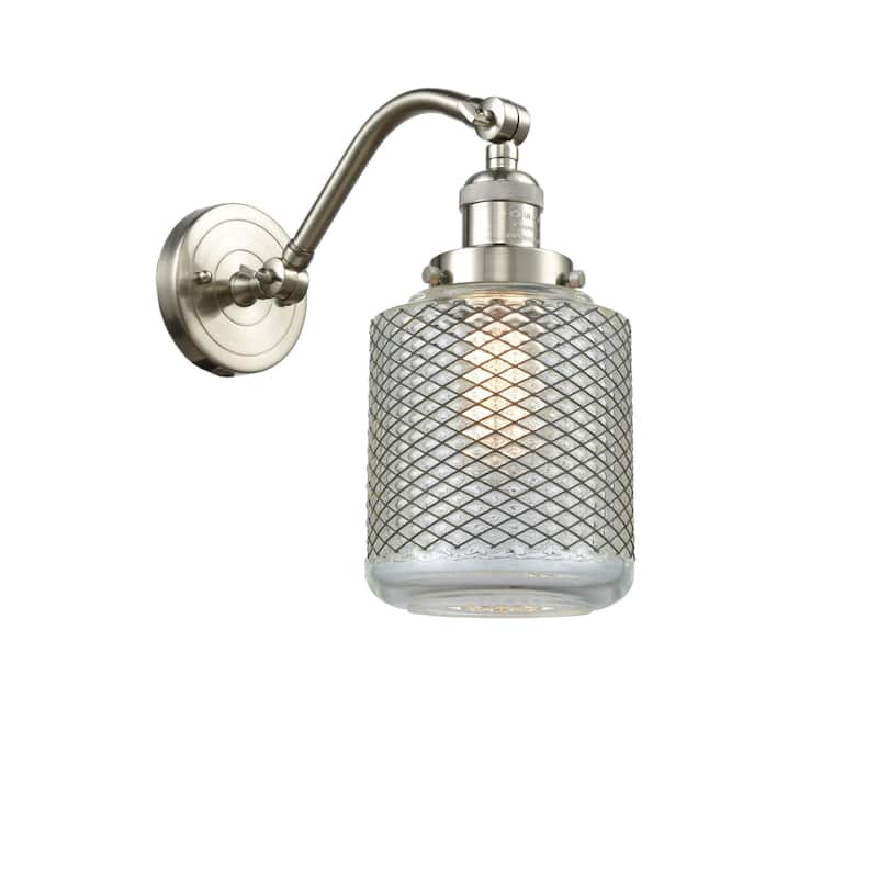 Innovations Lighting Stanton Single Light 10" Tall Bathroom Sconce - Brushed Satin Nickel / Clear