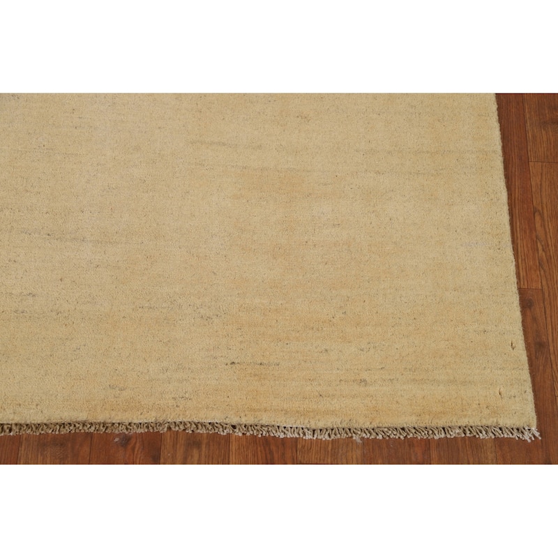 Modern Gabbeh Oriental Foyer Rug Solid Handmade Wool Carpet - 3'3"x 4'11"