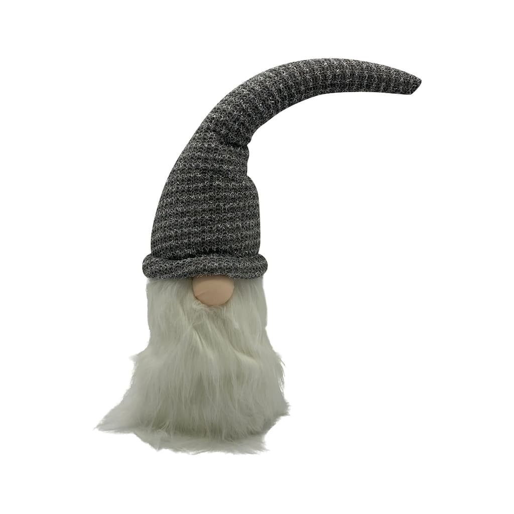 Knitted Hat Christmas Gnome Decoration - 27.5" - Gray and White