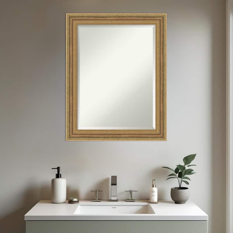 Elliot Gold Beveled Framed Bathroom Vanity Wall Mirror - Elliot Gold