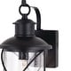 preview thumbnail 10 of 11, VAXCEL Adams 1-Light Black Dusk to Dawn Sensor Outdoor Wall Sconce, Durable Steel, Clear Seeded Glass Shade, LED Compatible