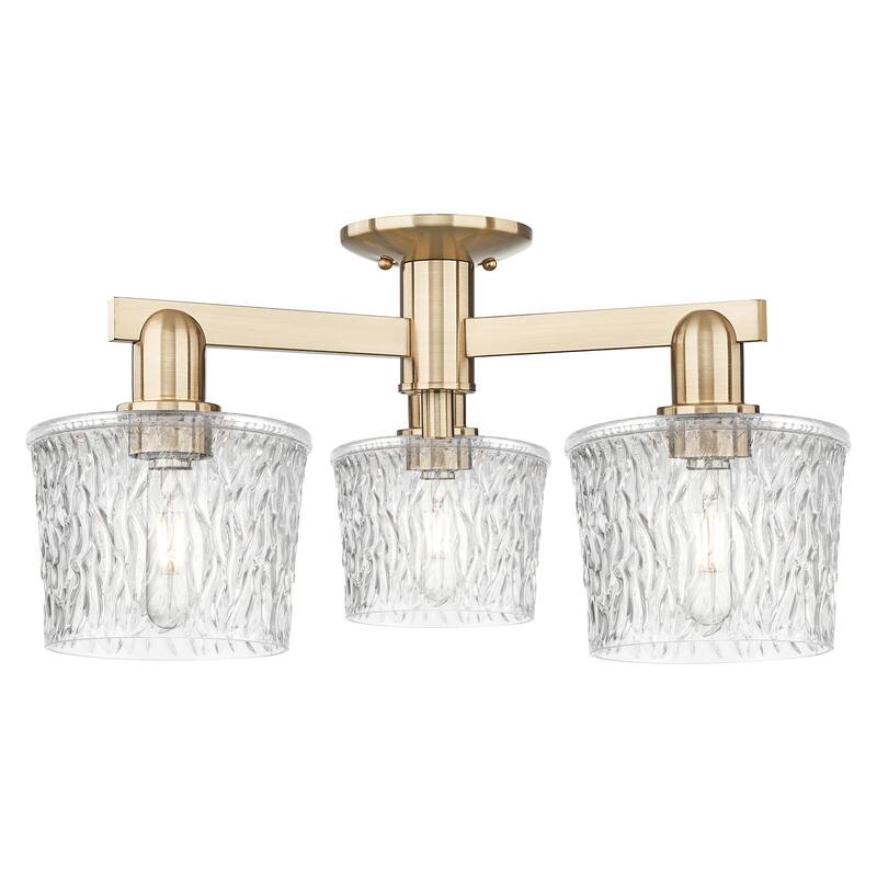 Innovations Lighting 716-3F-11-24 Niagara Semi-Flush Niagara 3 Light - Champagne Bronze / Clear