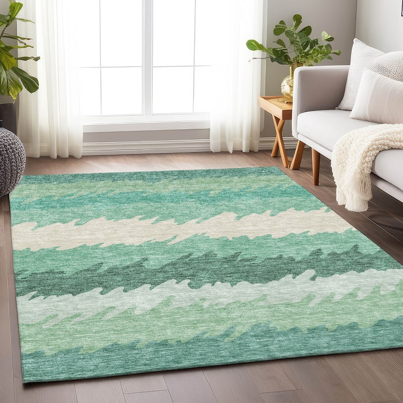 Premium Washable Super Soft Modern Ombre Mayfield Rug - Sage - 8' x 10' - Rectangle