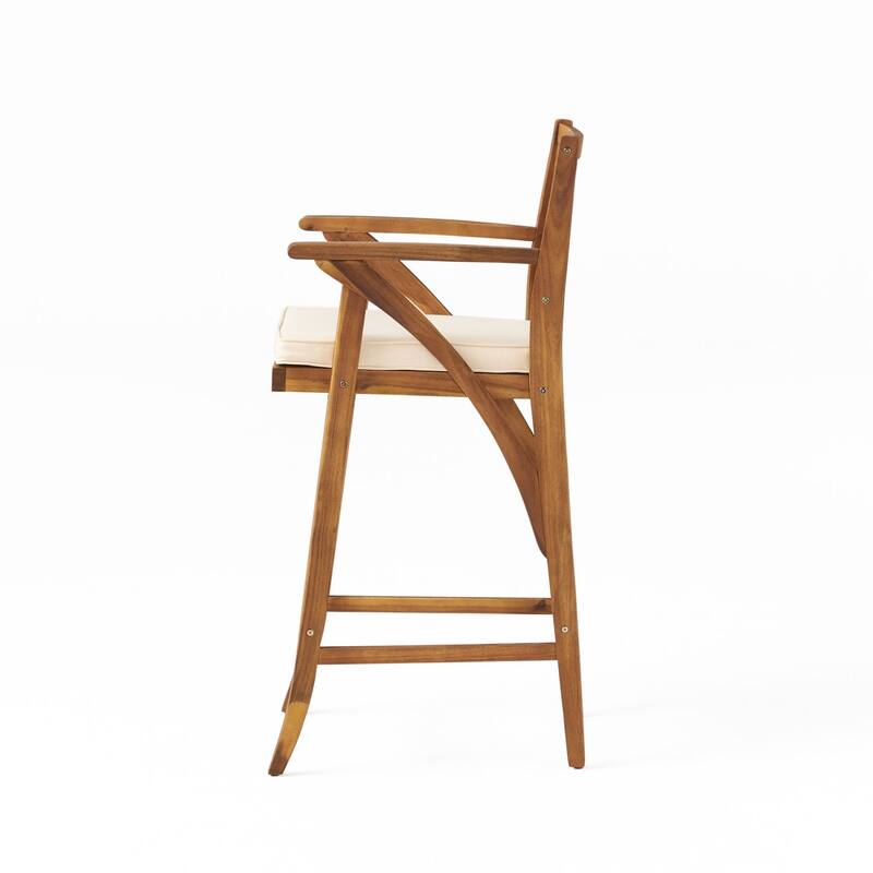 Oaks Aura 30-inch Modern Wood and Metal Patio Stool, Industrial Farmhouse Style Barstools, Set of 2