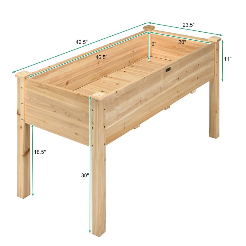 Outdoor Wooden Raised Garden Bed Planter Box Elevated Planter