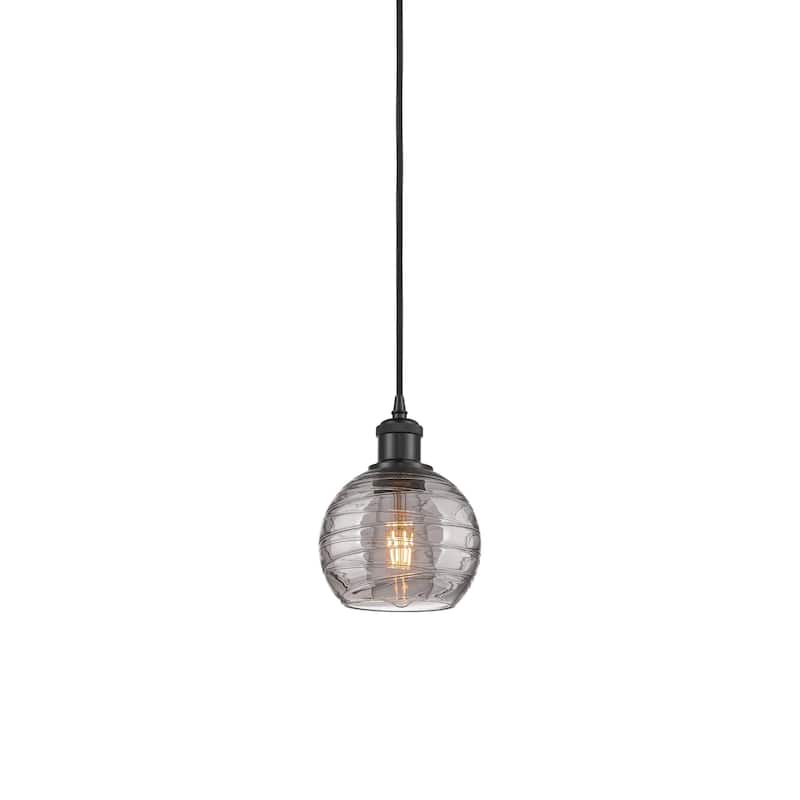 Innovations Lighting 516-1P-9-6 Athens Pendant Athens Deco Swirl 6" - Matte Black