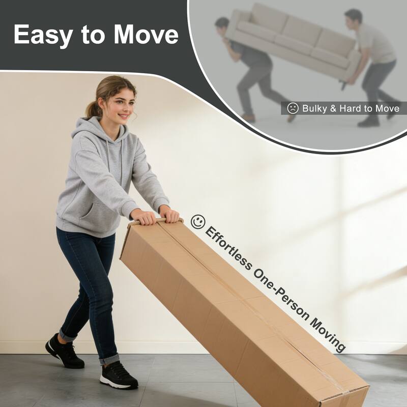 U-shaped Boneless Sofa, Soft Velvet Fabric, Tufted Design, 32D High Density Sponge, No Assembly Required