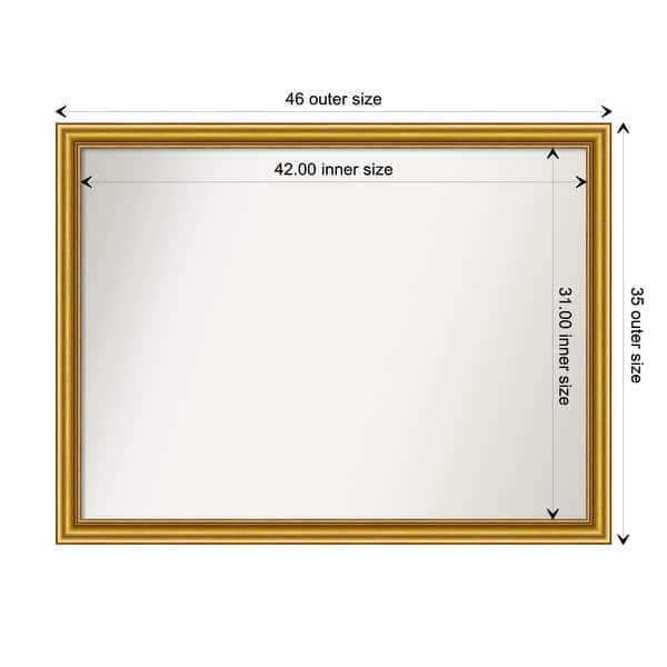dimension image slide 31 of 93, Wall Mirror Choose Your Custom Size - Extra Large, Townhouse Gold Wood