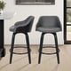 preview thumbnail 2 of 13, Alec Upholstered Wood Counter or Bar Swivel Stool Grey & Black - Bar Height