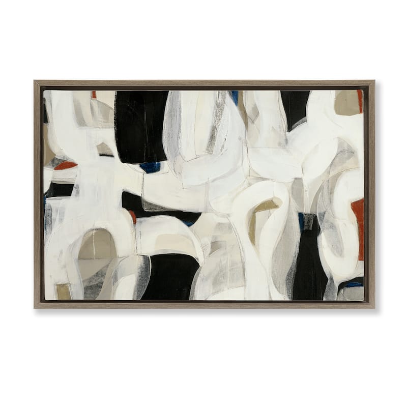 Stupell Dynamic Earthy Shapes Framed Floater Canvas Wall Art Design By Kippi Leonard - 25 x 17 - Brown