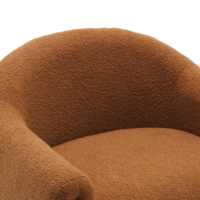 32.3" Wide Upholstered Barrel Boucle Velvet Accent Chair