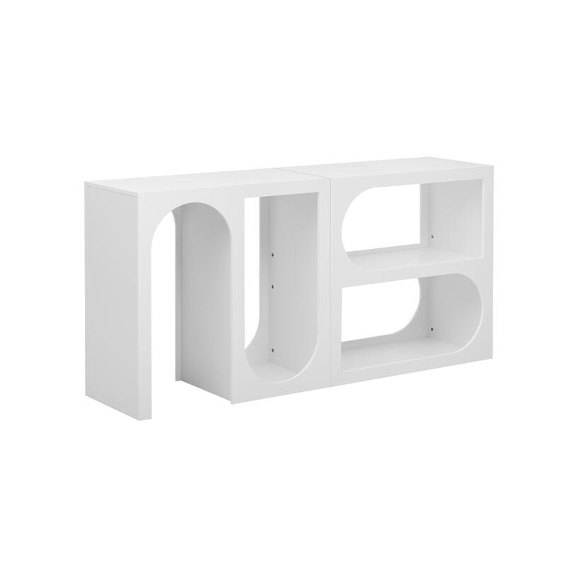 Modular Entryway Console Table with Rectangular Exterior