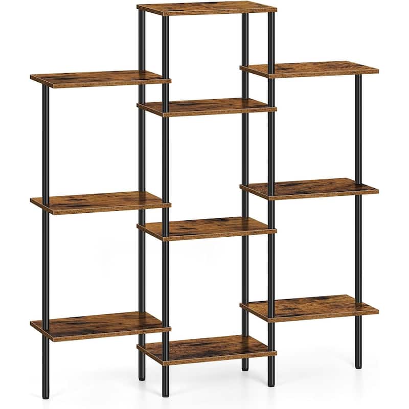 4 Tier Small Bookshelf with 10 Storage Shelves Open Shelf - 4-Tier
