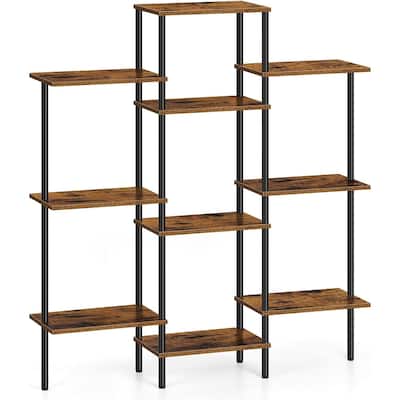 4 Tier Small Bookshelf with 10 Storage Shelves Open Shelf - 4-Tier