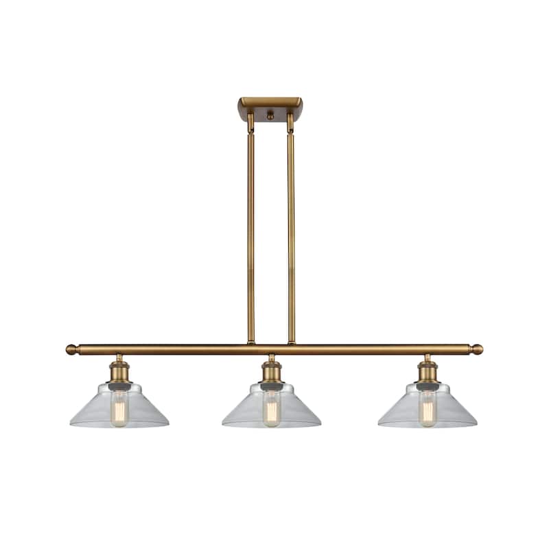 Innovations Lighting Orwell 3 Light 36" Wide Linear Chandelier - Brushed Brass / Clear