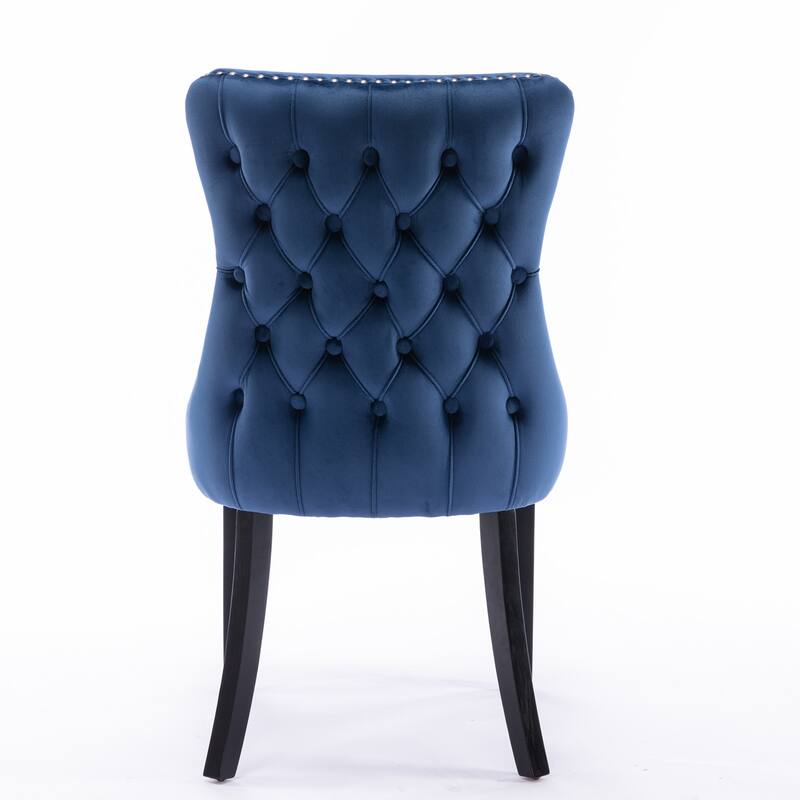 Velvet Upholstered Wingback Dining Chairs Set of 2