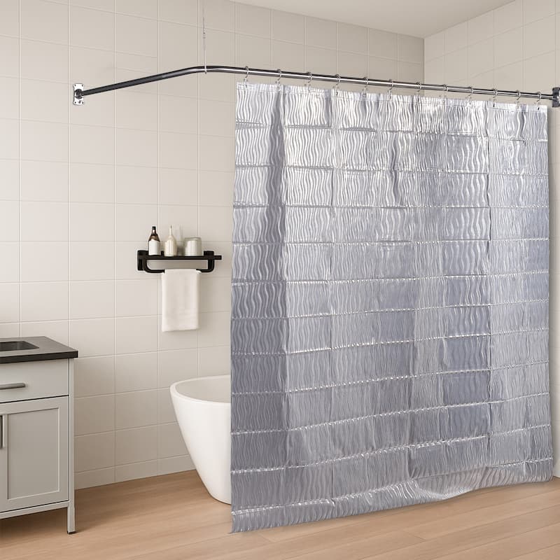 WOWOW Modern Stainless Steel L-Shaped Shower Curtain Rod