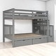 preview thumbnail 15 of 17, Full Over Full Bunk Bed with Storage Drawers and Shelves, Convertible Staircase Bunk Beds with Guardrails,No Box Spring Required