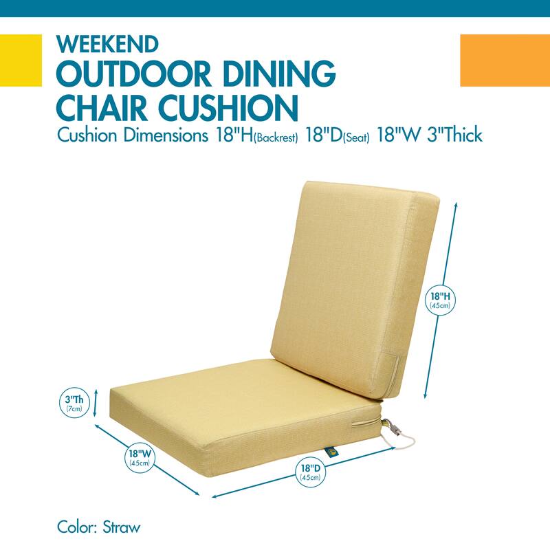 Duck Covers Weekend Water-Resistant Outdoor Dining Chair Cushions