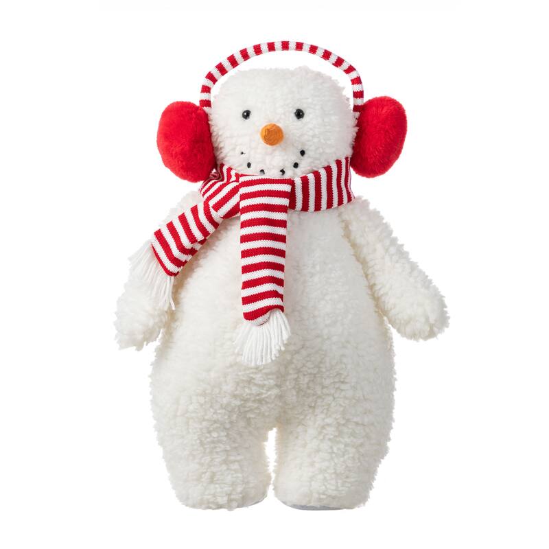 Glitzhome Fabric Christmas Yeti Snowman Highland Cow Shelf Sitters or Standing Figurines Decor