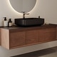 preview thumbnail 12 of 26, 48" Modern Floading Single Bathroom Vanities, Solid Wood, Glossy Stone Vessel, Brown &Light Wood - 47.6" x 19.7