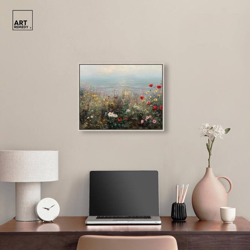Misty Ocean Field I Canvas by Art Remedy