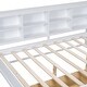 preview thumbnail 20 of 105, L-shape Daybed Wooden Sofa Bed Corner Bed with Bookcase Guardrail Built-in USB Charging Ports, Space-saving Bed