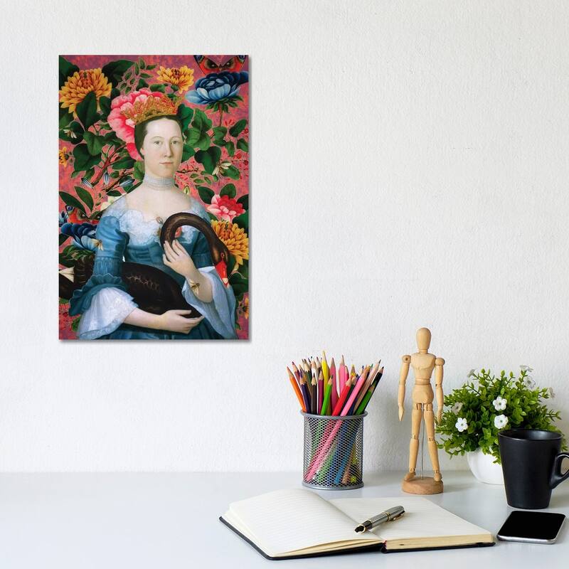 iCanvas "Queen Black Swan" by Erika C. Brothers Canvas Print - 12x8x0.75