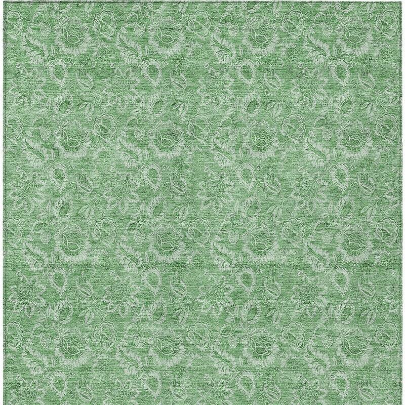 HomeRoots Floral Transitional Rectangle Outdoor Rug