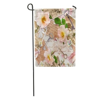 Vintage Old Pages Notes Photos Post Stamps Watercolor Feathers Keys Garden Flag Decorative Flag House Banner 28x40 Inch On Sale Overstock 31329141
