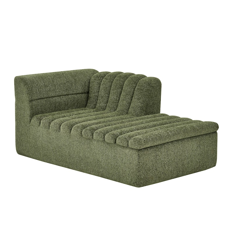 Modular Sectional Sofa with L-Shape Chaise Lounge, Chenille Upholstered Boneless Couches, Corner Sofa with Wave-Shaped Armrest