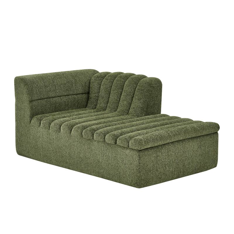 Roomfitters L-Shaped Modular Sectional Sofa with Chaise, Chenille Upholstery and Wave-Shaped Armrest