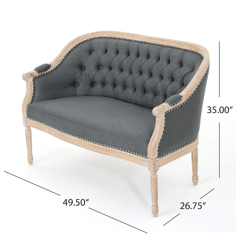 Faye Tufted Upholstered Loveseat by Christopher Knight Home