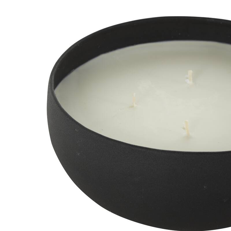 Beige, Black or Cream Metal Scented Textured 34oz 4 Wick Decorative Candle with White Wax