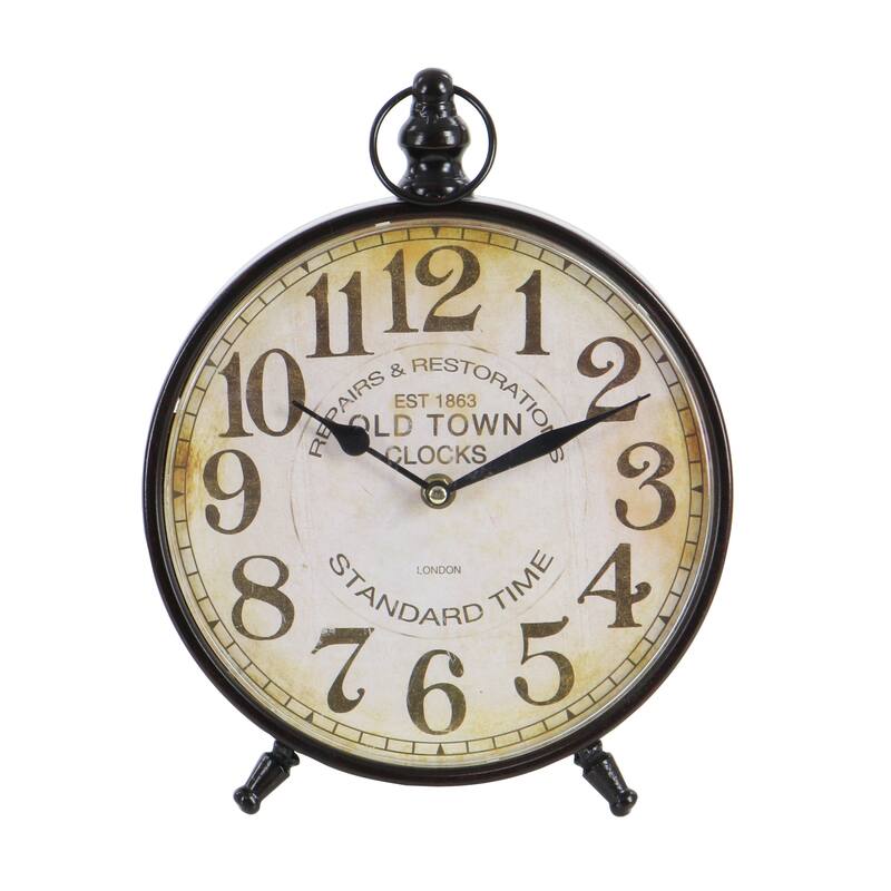 Black Iron Vintage Clock No Theme (Set of 4) - 9 x 2 x 12