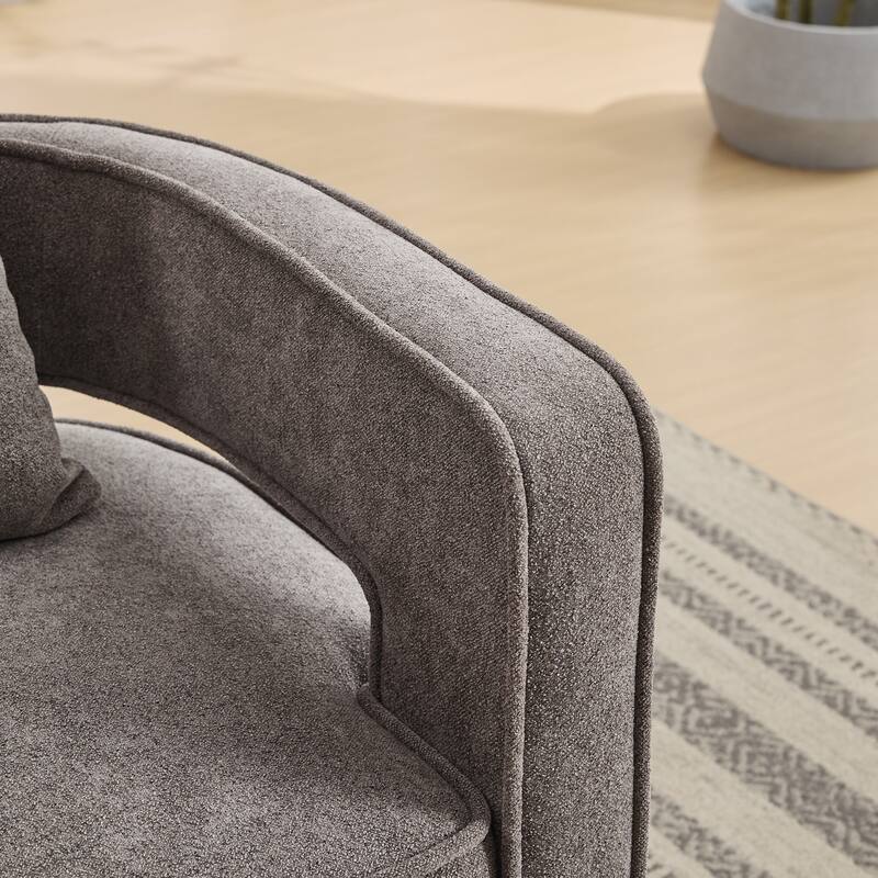 22 " Seat Wide Swivel Chair With Open Back and Weathered Base