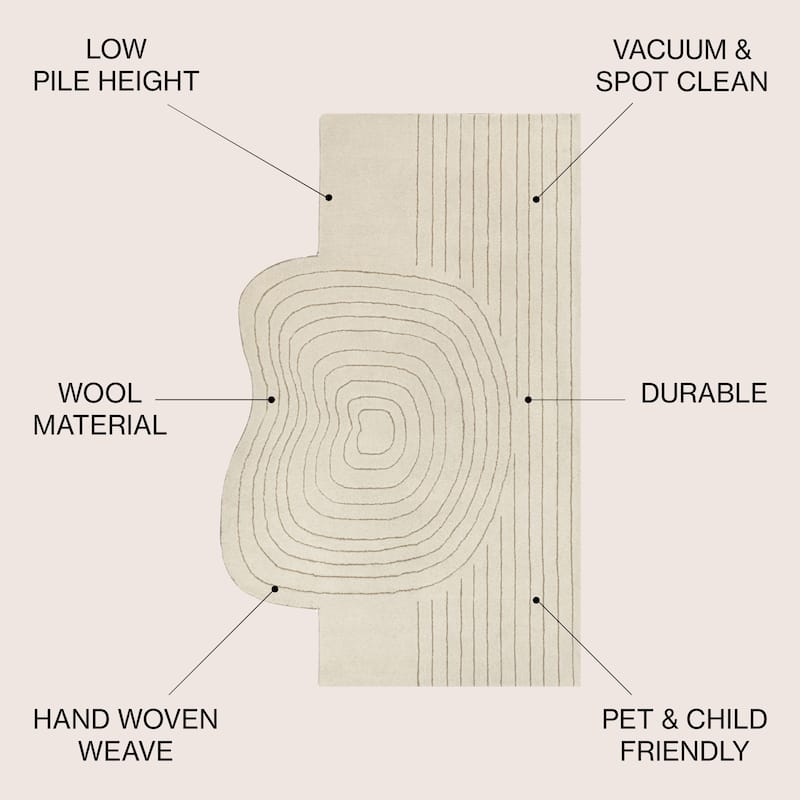 JONATHAN Y Bean Bohemian Abstract Striped Handwoven Wool Area Rug