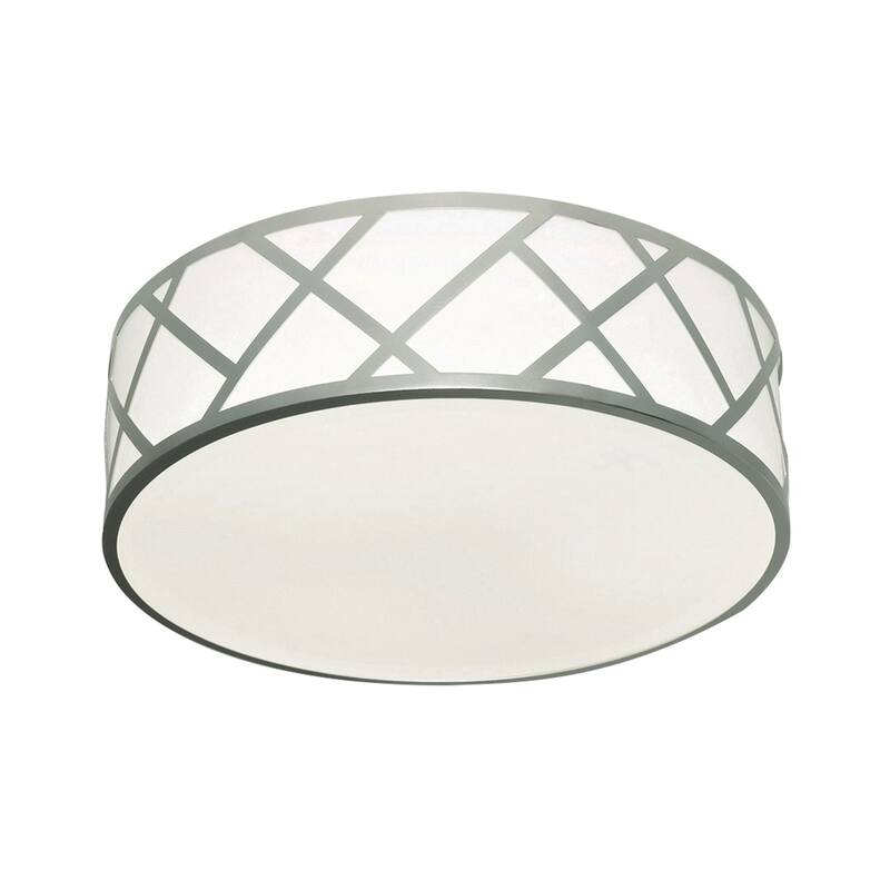 AFX HVNF21LAJUD Haven 21" Wide Flush Mount Drum Ceiling Fixture - Satin Nickel
