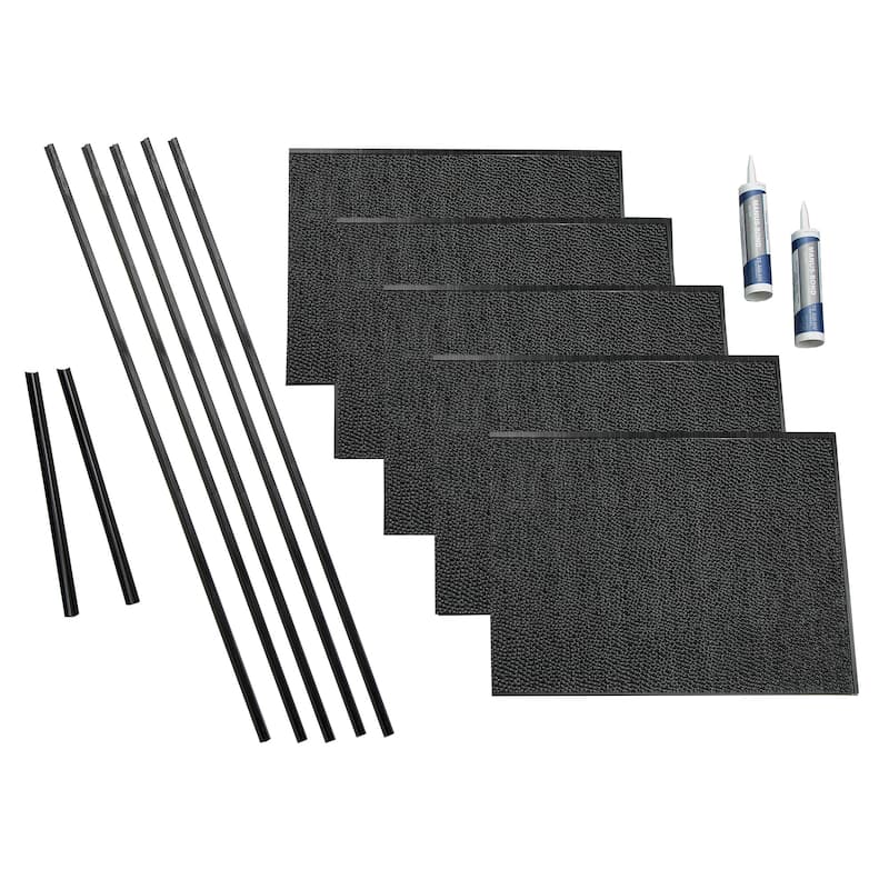 FASÄDE Hammered Decorative Vinyl Backsplash Panel - 15 Sq Ft Kit - Brushed Onyx