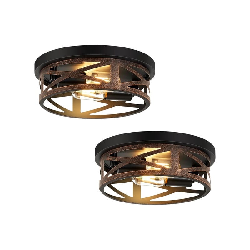 2 Light bulb light retro metal black ceiling light metal kitchen light - N/A