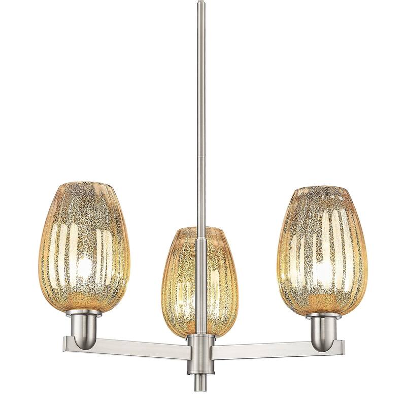 Innovations Lighting 716-3CR-14-18 Preston Chandelier Flute Preston 3 - Satin Nickel / Mercury