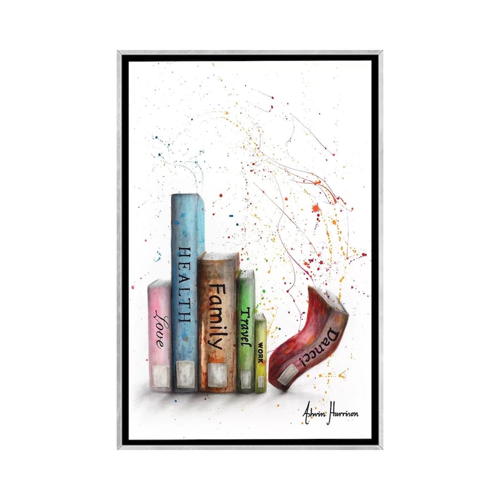 iCanvas "Life Dance Books" by Ashvin Harrison Framed