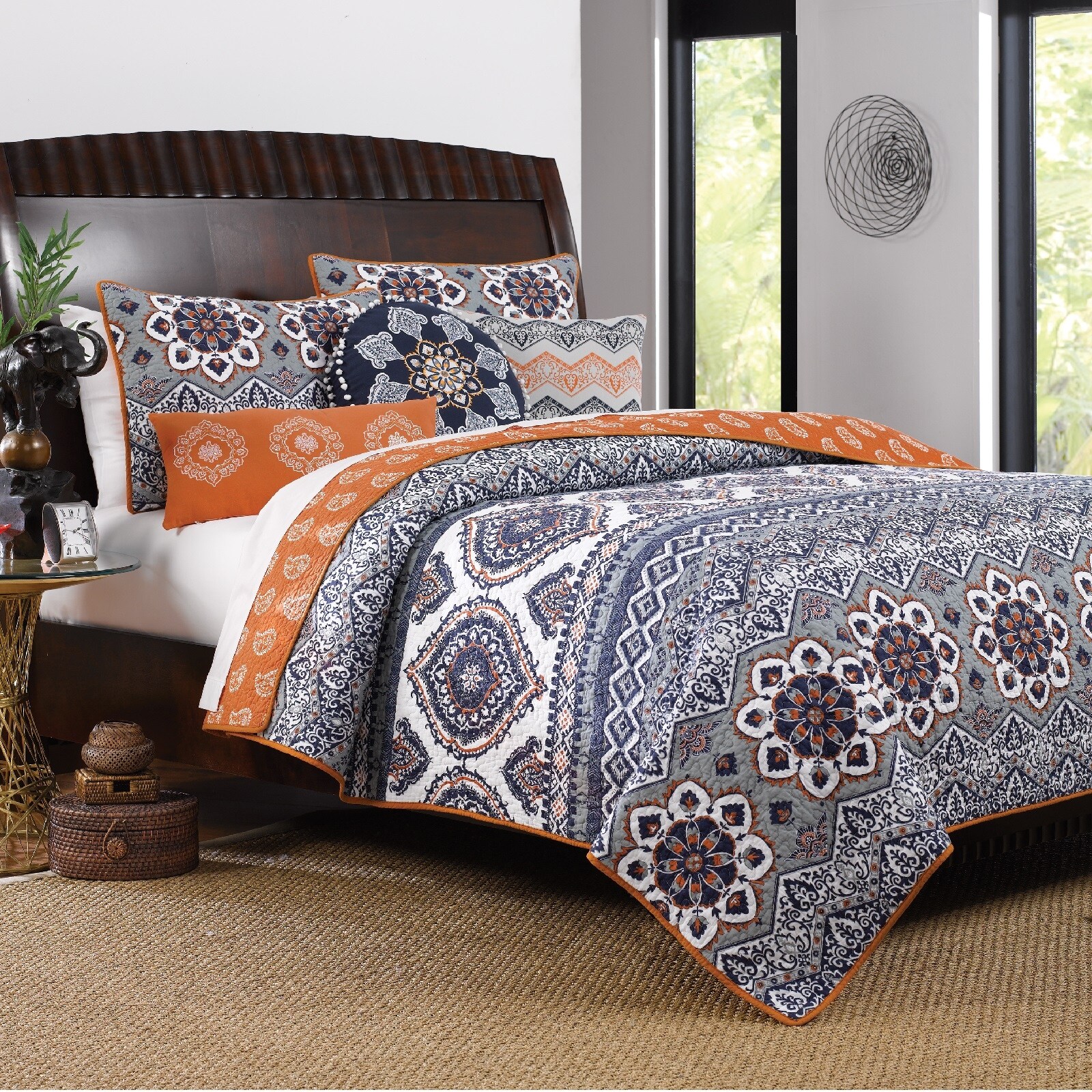 Greenland Home Fashions Medina 100% Cotton Reversible Paisley