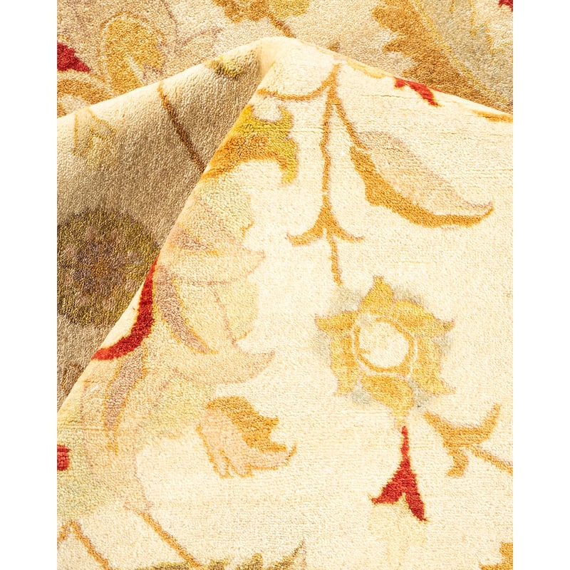 Overton Handknotted Wool Traditional Oriental Ivory Area Rug - 8' x 10'