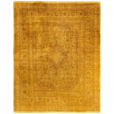Overdyed One-of-a-Kind Hand-Knotted Area Rug - Yellow - 8' 1" x 10' 5"