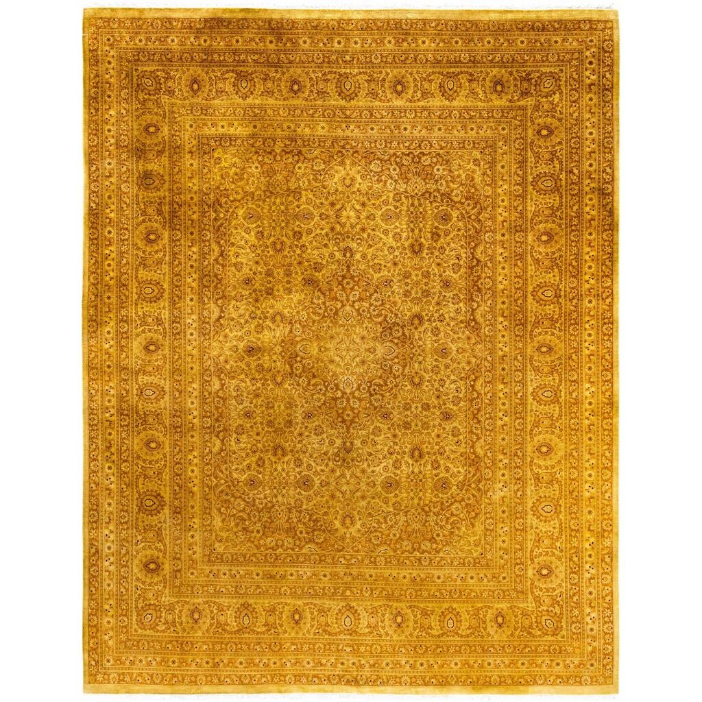Overdyed One-of-a-Kind Hand-Knotted Area Rug - Yellow - 8' 1" x 10' 5"